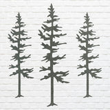 Metal Trees Art, Set of 3 Pine Trees Wall Art, Laser Cut Tree Wall Art Tree, Unique Metal Wall Decor, Metal Outdoor Art