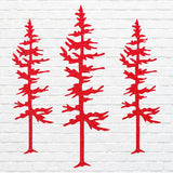 Metal Trees Art, Set of 3 Pine Trees Wall Art, Laser Cut Tree Wall Art Tree, Unique Metal Wall Decor, Metal Outdoor Art