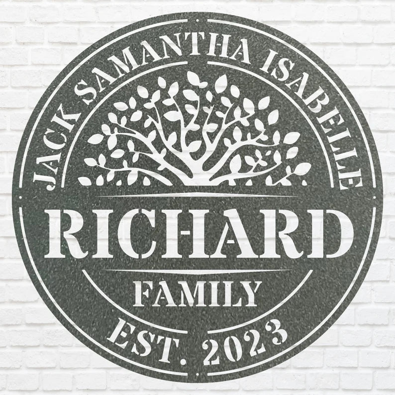 Tree Of Life Custom Family Sign, Metal Tree Wall Art, Metal Tree Wall Living Room Decor, Personalized Family Tree
