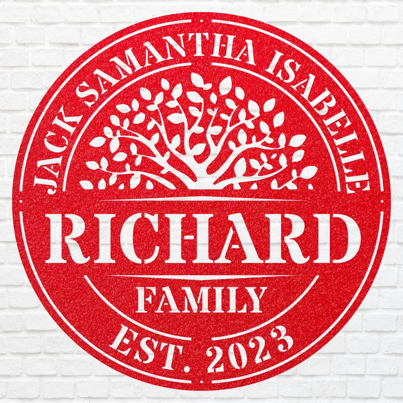 Tree Of Life Custom Family Sign, Metal Tree Wall Art, Metal Tree Wall Living Room Decor, Personalized Family Tree