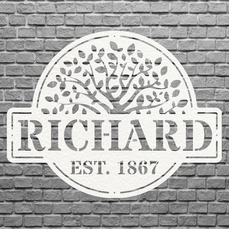 Tree Of Life Metal Name Sign, Custom Metal Family Tree, Metal Tree Of Life Above Bed Decor, Housewarming Gift