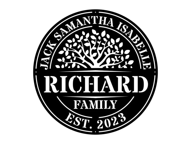 Tree Of Life Custom Family Sign, Metal Tree Wall Art, Metal Tree Wall Living Room Decor, Personalized Family Tree