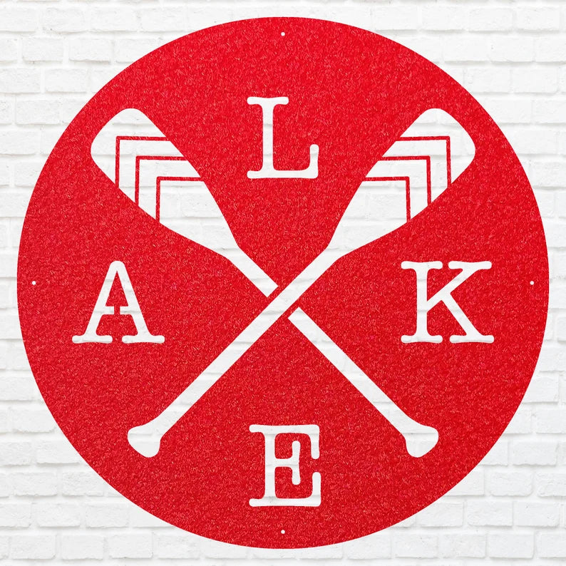 Lake Metal Wall Art, Boat Paddles Round Metal Wall Art, Lake House Metal Wall Decor, Metal Paddles Housewarming Gift