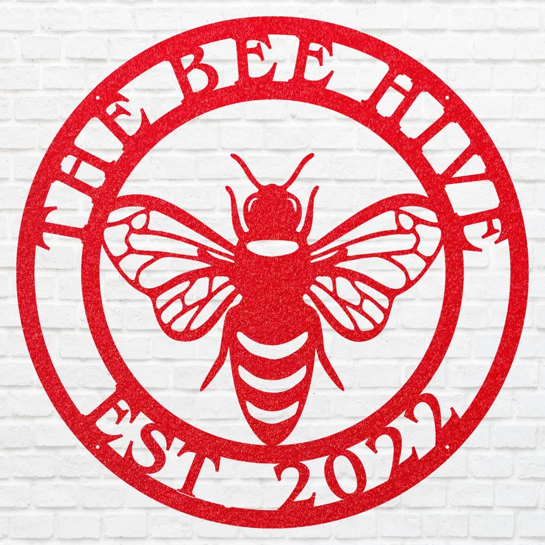 Honey Bee Metal Art, Round Honey Bee Wall Art, Laser Cut Wall Hanging Art, The Bee Hive Wall Decor, Farmhouse Wall Decor