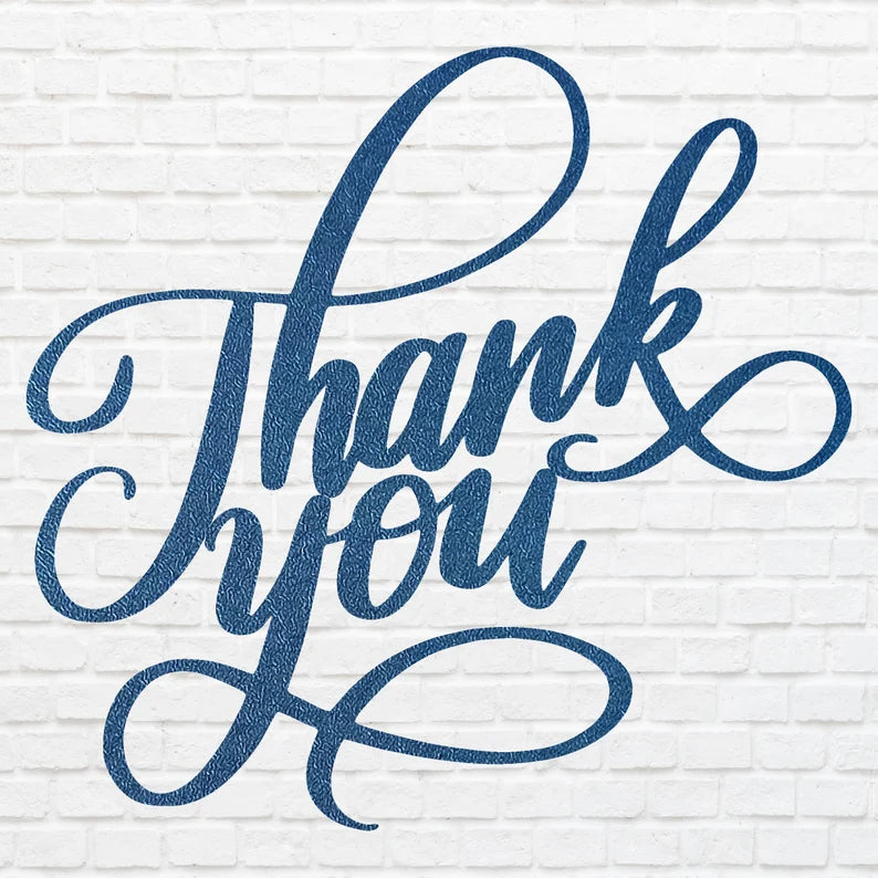 Thank You Metal Sign, Laser Cut Thank You Heart Metal Wall Art, Modern Living Room Wall Art, Thank You Housewarming Gift
