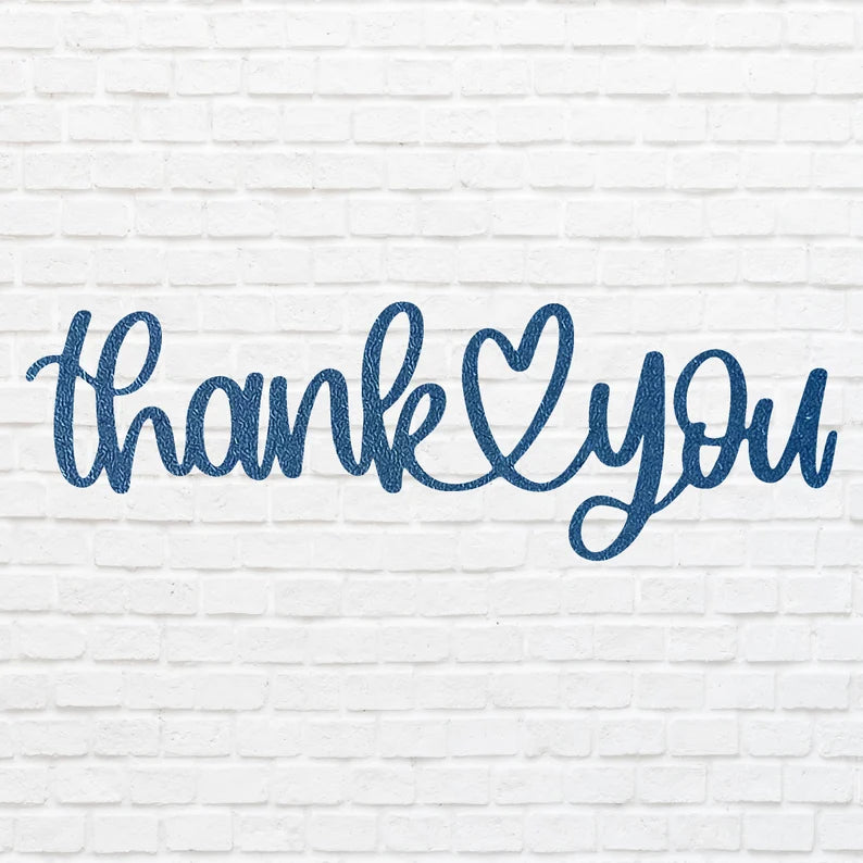 Thank You Metal Wall Art, Thank You Heart Metal Sign, Laser Cut Metal Wall Art, Modern Home Decor, Housewarming Gift