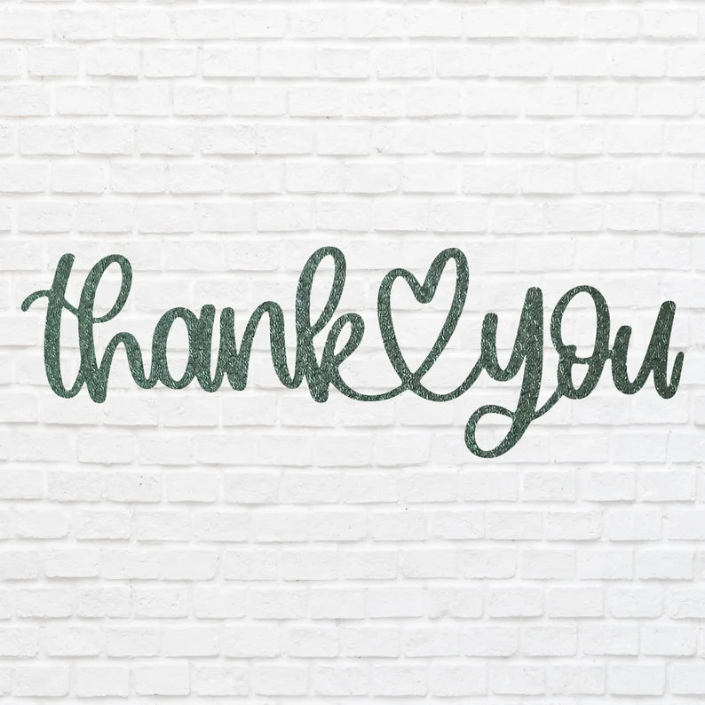 Thank You Metal Wall Art, Thank You Heart Metal Sign, Laser Cut Metal Wall Art, Modern Home Decor, Housewarming Gift
