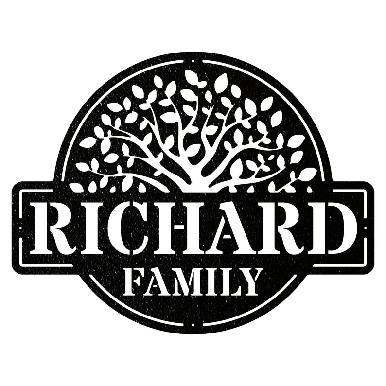 Metal Tree Of Life Family Name Sign, Custom Metal Name Sign, Metal Tree Wall Decor, Metal Tree Of Life Nature Lover Gift