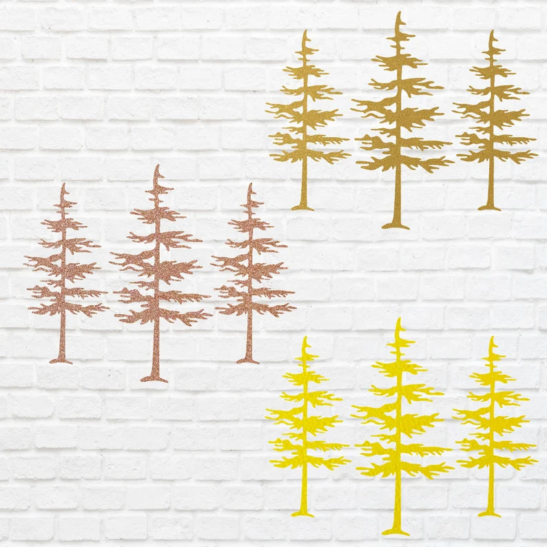 Pine Trees Wall Art, Set of 3 Tree Wall Art, Metal Tree Art, Unique Metal Wall Decor, Laser Cut Metal Wall Art Tree