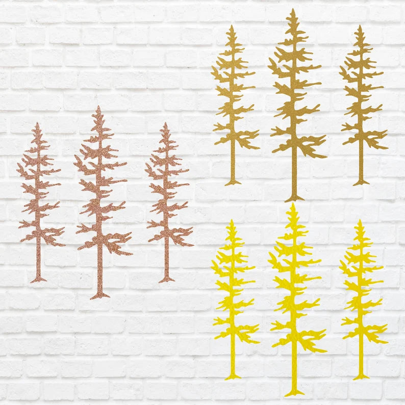 Metal Trees Art, Set of 3 Pine Trees Wall Art, Laser Cut Tree Wall Art Tree, Unique Metal Wall Decor, Metal Outdoor Art
