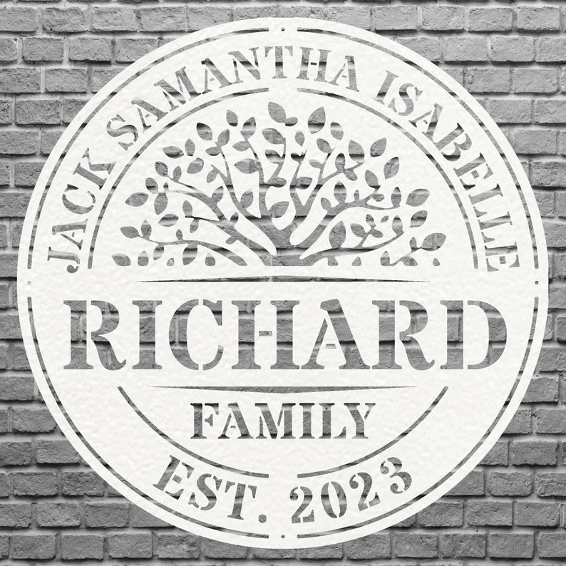 Tree Of Life Custom Family Sign, Metal Tree Wall Art, Metal Tree Wall Living Room Decor, Personalized Family Tree