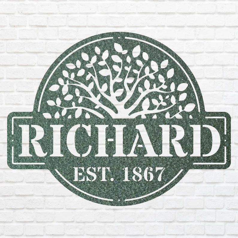 Tree Of Life Metal Name Sign, Custom Metal Family Tree, Metal Tree Of Life Above Bed Decor, Housewarming Gift