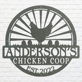 Chicken Coop Metal Wall Art, Custom Metal Art, Metal Farm Sign, Chicken Decor Art, Laser Cut Metal Name Sign, Metal Wall Art Decor