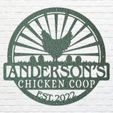 Chicken Coop Metal Wall Art, Custom Metal Art, Metal Farm Sign, Chicken Decor Art, Laser Cut Metal Name Sign, Metal Wall Art Decor