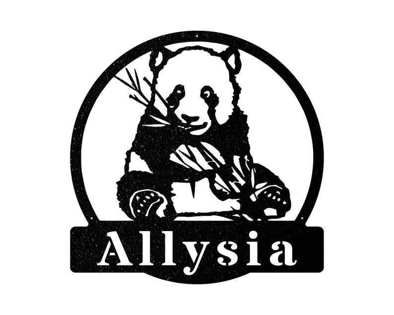 Panda Wall Art, Metal Animal Wall Art, Metal Wall Hangings, Metal Artwork, Above Bed Wall Decor, Kids Wall Decal, Animal Lover Gift