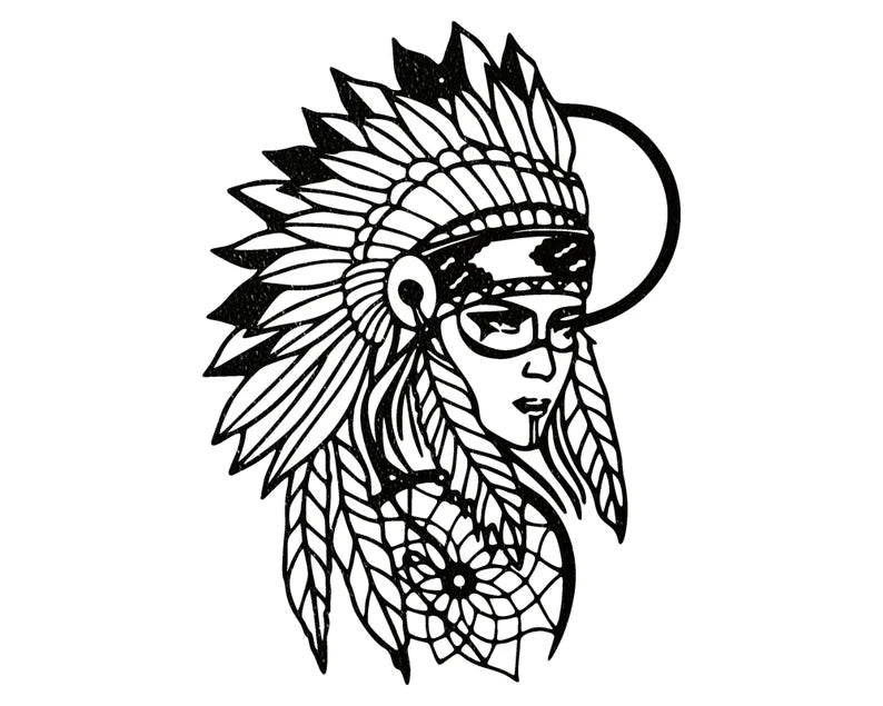 Native American Wall Art, Women Metal Wall Hangings, Metal Artwork, Decorative Wall Art, Above Bed Wall Decor, Housewarming Gift