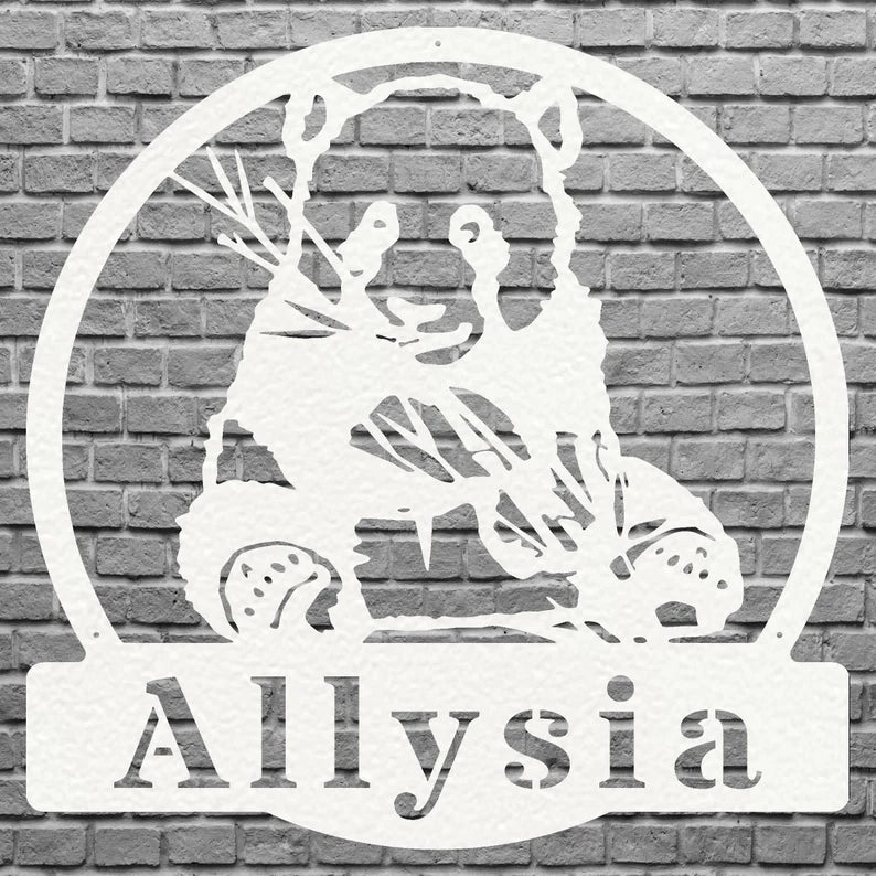 Panda Wall Art, Metal Animal Wall Art, Metal Wall Hangings, Metal Artwork, Above Bed Wall Decor, Kids Wall Decal, Animal Lover Gift