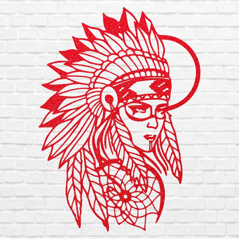Native American Wall Art, Women Metal Wall Hangings, Metal Artwork, Decorative Wall Art, Above Bed Wall Decor, Housewarming Gift