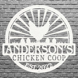 Chicken Coop Metal Wall Art, Custom Metal Art, Metal Farm Sign, Chicken Decor Art, Laser Cut Metal Name Sign, Metal Wall Art Decor