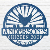 Chicken Coop Metal Wall Art, Custom Metal Art, Metal Farm Sign, Chicken Decor Art, Laser Cut Metal Name Sign, Metal Wall Art Decor
