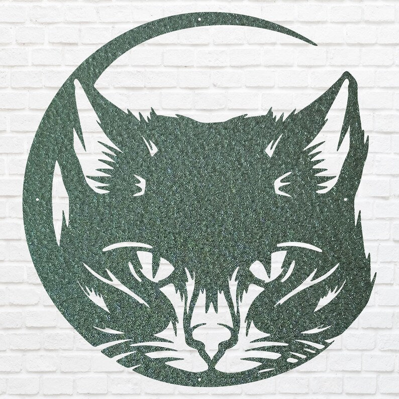 Cute Cat Wall Art, Metal Cat Face Art, Metal Animal Wall Hangings, Above Bed Cat Wall Decor, Metal Art Cat Lover Gift