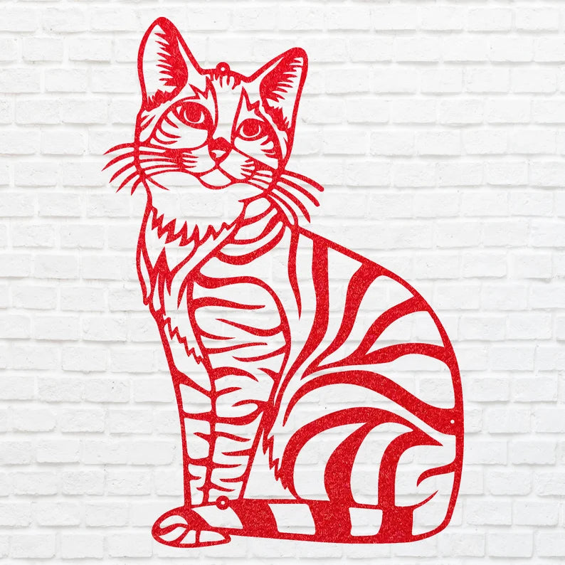 Metal Cat Wall Art, Metal Cat Wall Hangings, Above Bed Cute Animal Wall Decor, Metal Wall Decor, Cat Lover Gift