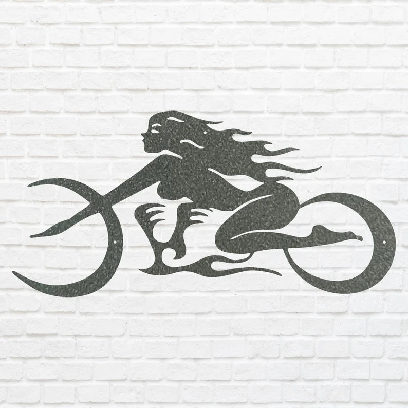 Chopper Girl Metal Wall Art, Bike Racing Wall Art, Livingroom Metal Wall Hangings, Garage Decor, Gift For Women