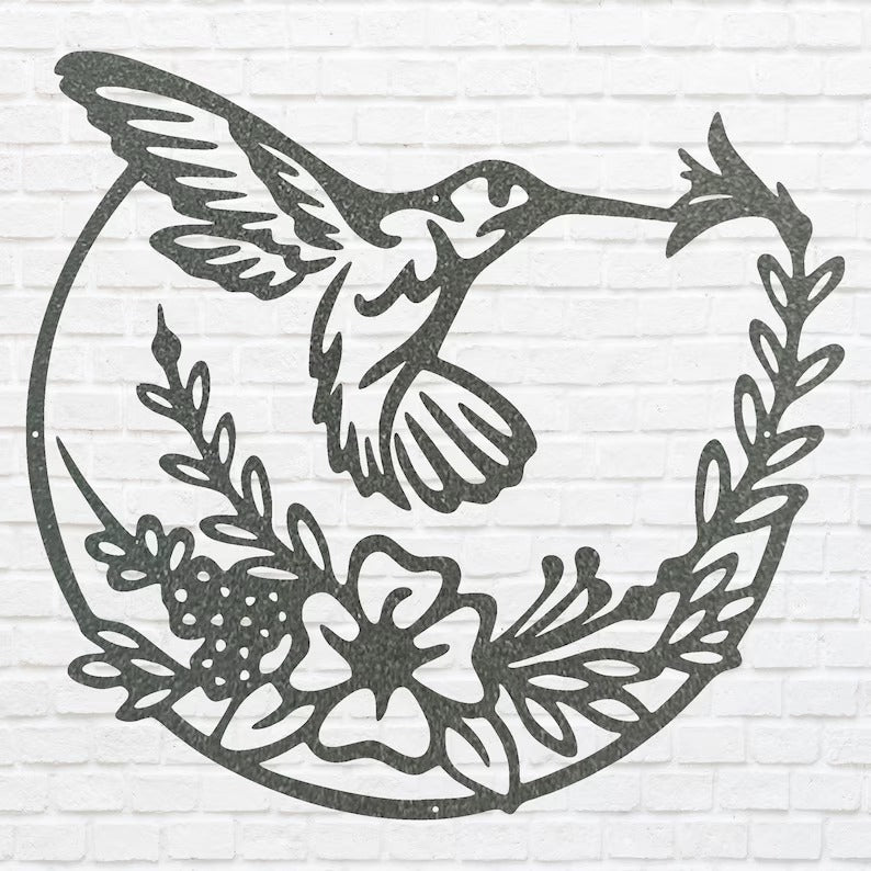 Hummingbird Metal Wall Art, Wall Decoration, Nature Wall Art, Bird Wall Hanging Decor, Metal Artwork, Bird Lovers Gift