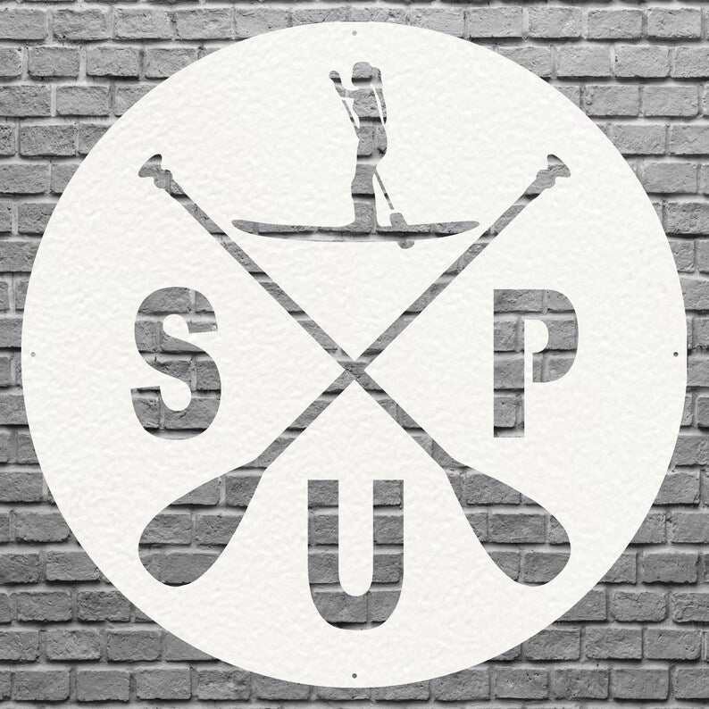 Paddle Boarding SUP Metal Wall Art, Wall Decoration, Nautical Wall Art, Metal Art Wall Decor, Lake House Decor, Metal Artwork