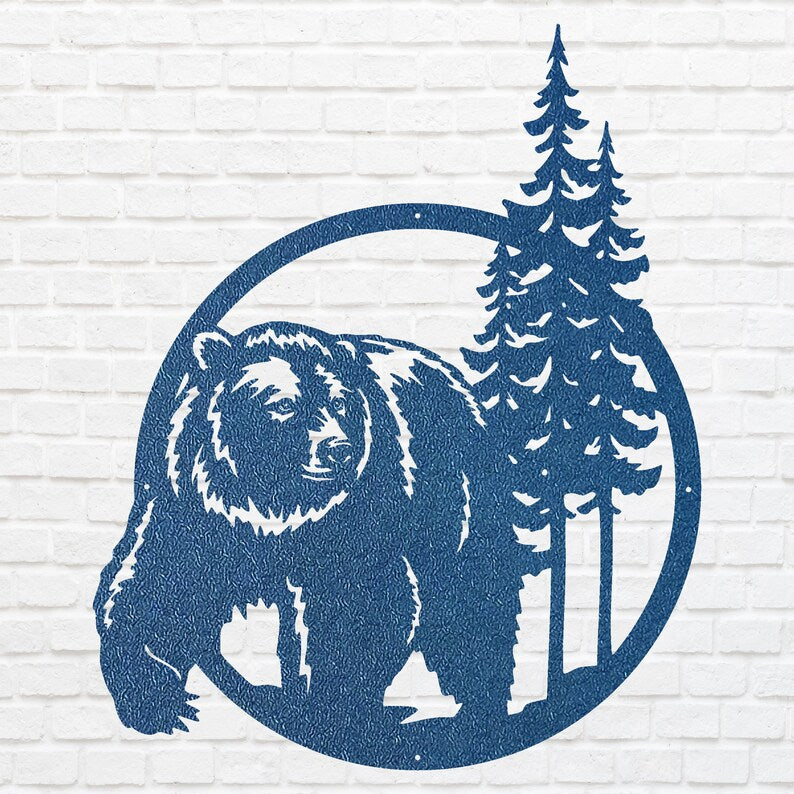 Metal Bear Art, Bear Wall Art, Bear Decor, Animal Wall Decor, Wildlife Animal Wall Art, Metal Wall Art for Decoration, Animal Lover Gift