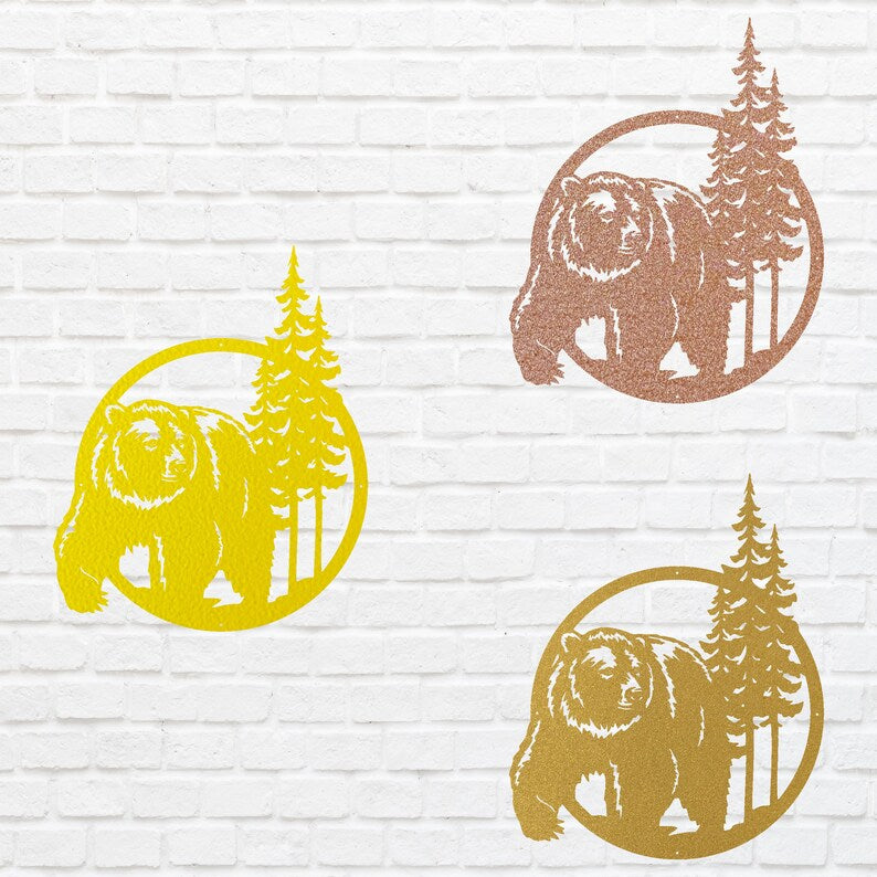 Metal Bear Art, Bear Wall Art, Bear Decor, Animal Wall Decor, Wildlife Animal Wall Art, Metal Wall Art for Decoration, Animal Lover Gift