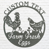 Farm Fresh Eggs Sign, Chicken Metal Wall Art, Laser Cut Metal Farm Sign, Farmhouse Chicken Wall Decor, Housewarming Gift