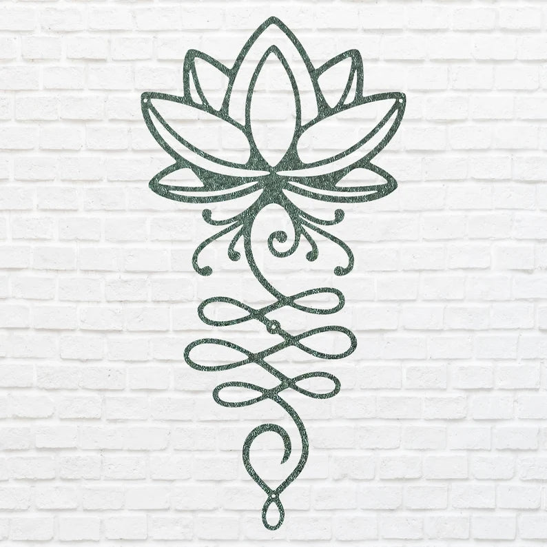 Unalome Lotus Metal Wall Art, Lotus Flower Art, Lotus Wall Decor, Flower Wall Art for Aesthetic Room Decor, Housewarming Gift