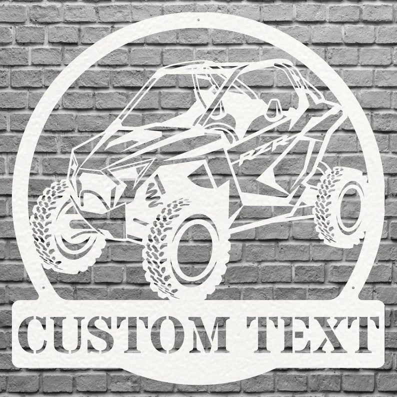 Off Road UTV Wall Art, Custom Text Garage Sign, Laser Cut Metal Sign, Car Art For Workshop, Metal Name Sign, Car Guy Gifts