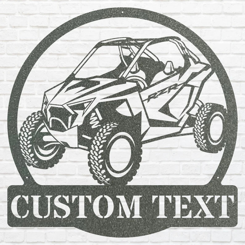 Off Road UTV Wall Art, Custom Text Garage Sign, Laser Cut Metal Sign, Car Art For Workshop, Metal Name Sign, Car Guy Gifts