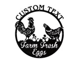 Farm Fresh Eggs Sign, Chicken Metal Wall Art, Laser Cut Metal Farm Sign, Farmhouse Chicken Wall Decor, Housewarming Gift