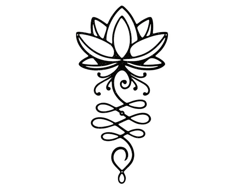 Unalome Lotus Metal Wall Art, Lotus Flower Art, Lotus Wall Decor, Flower Wall Art for Aesthetic Room Decor, Housewarming Gift