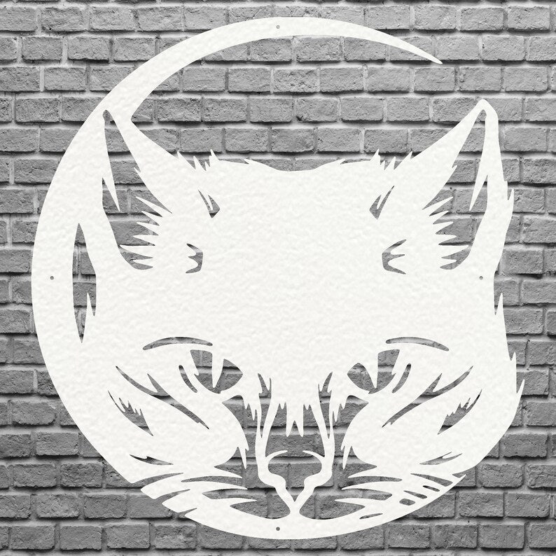 Cute Cat Wall Art, Metal Cat Face Art, Metal Animal Wall Hangings, Above Bed Cat Wall Decor, Metal Art Cat Lover Gift