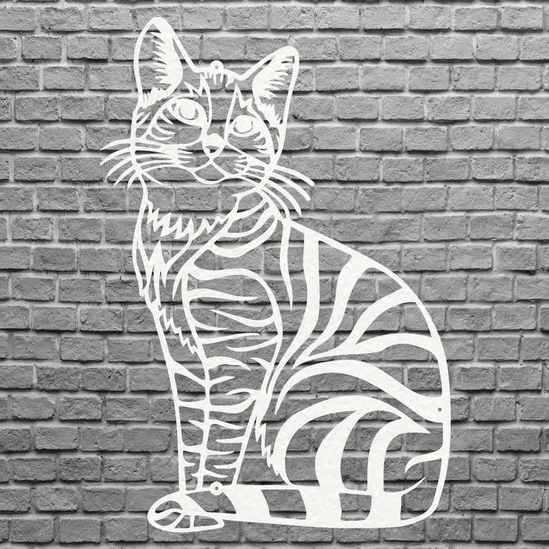 Metal Cat Wall Art, Metal Cat Wall Hangings, Above Bed Cute Animal Wall Decor, Metal Wall Decor, Cat Lover Gift