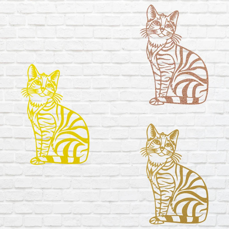Metal Cat Wall Art, Metal Cat Wall Hangings, Above Bed Cute Animal Wall Decor, Metal Wall Decor, Cat Lover Gift