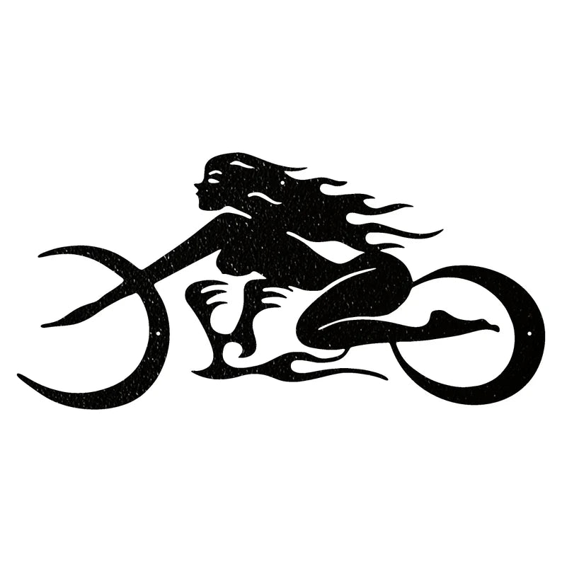 Chopper Girl Metal Wall Art, Bike Racing Wall Art, Livingroom Metal Wall Hangings, Garage Decor, Gift For Women
