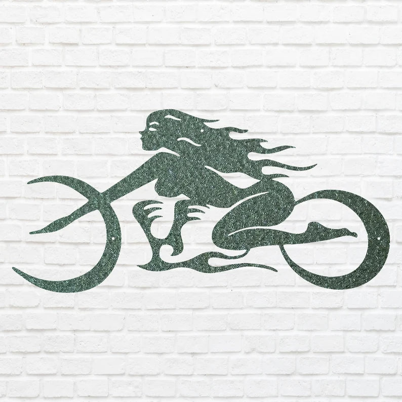 Chopper Girl Metal Wall Art, Bike Racing Wall Art, Livingroom Metal Wall Hangings, Garage Decor, Gift For Women