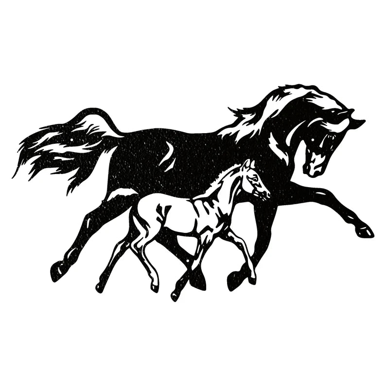 Horse Wall Art, Horse And Foal Metal Wall Art, Animal Metal Wall Hangings, Farmhouse Horse Wall Decor, Horse Lover Gift