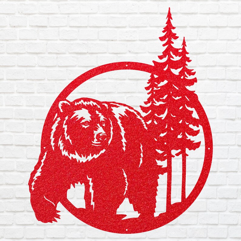 Metal Bear Art, Bear Wall Art, Bear Decor, Animal Wall Decor, Wildlife Animal Wall Art, Metal Wall Art for Decoration, Animal Lover Gift