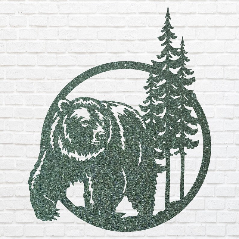 Metal Bear Art, Bear Wall Art, Bear Decor, Animal Wall Decor, Wildlife Animal Wall Art, Metal Wall Art for Decoration, Animal Lover Gift