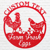 Farm Fresh Eggs Sign, Chicken Metal Wall Art, Laser Cut Metal Farm Sign, Farmhouse Chicken Wall Decor, Housewarming Gift