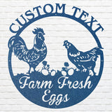 Farm Fresh Eggs Sign, Chicken Metal Wall Art, Laser Cut Metal Farm Sign, Farmhouse Chicken Wall Decor, Housewarming Gift