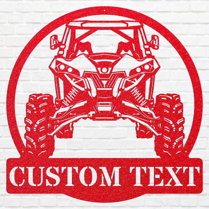 Off Road UTV Car Art, Custom Text Garage Sign, Laser Cut Metal Sign, Workshop Wall Sign, Metal Name Sign, Round Metal Art For Garage