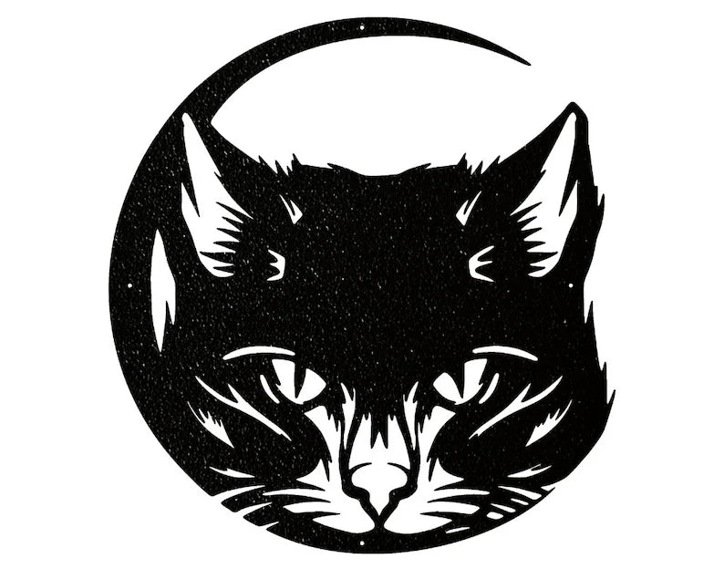Cute Cat Wall Art, Metal Cat Face Art, Metal Animal Wall Hangings, Above Bed Cat Wall Decor, Metal Art Cat Lover Gift