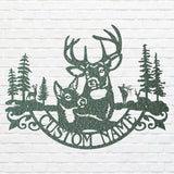 Deer Family Metal Wall Art, Custom Name Metal Wall Art, Laser Cut Wildlife Metal Wall Art, Farmhouse Wall Decor, Nature Lover Gift